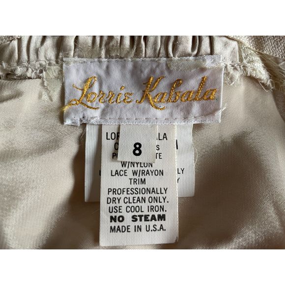 LORRIE KABALA Collectable Vintage Cream Lace Beaded Draped Victorian Dress, Sz 8 - Picture 9 of 16